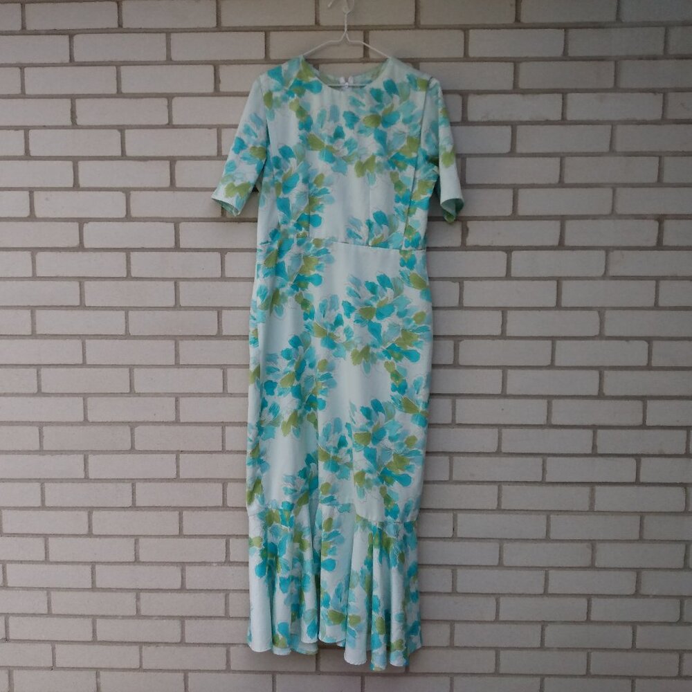 Amish Mennonite Cape Dress 40" Bust 31" Waist Handmade Modest Floral